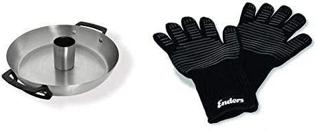 Enders® SWITCH GRID Geflügelbräter, aus Edelstahl + Gusseisen-Griffe, CHICAGO 3, 7793 & ® Grill Handschuhe aus feuerfestem Aramid, 8785, hitzebeständig, Handschuhe für Gas-Grill