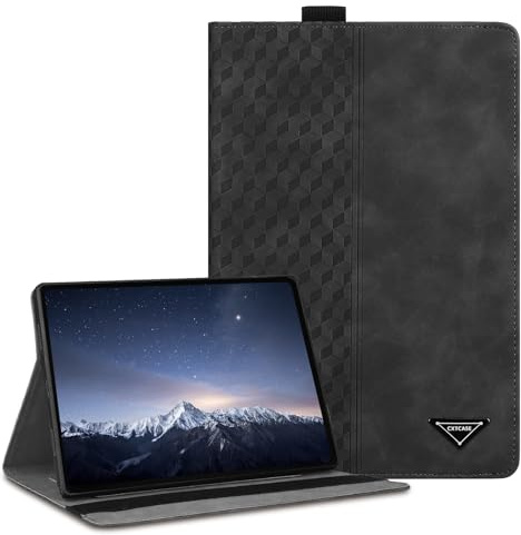 CXTCASE Custodia per Samsung Galaxy Tab A8 2021/2022 10.5 Pollici, Intelligente Tablet PU Cover Samsung Galaxy Tab A8 2021/2022 10.5 SM-X200/SM-X205/SM-X207 Tablet Custodia, Nero