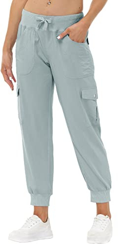 JINSHI Pantalones Mujer Cargo Pantalón Largo Trabajo Pant Deportivo Jogger Cintura Alta con Bolsillos