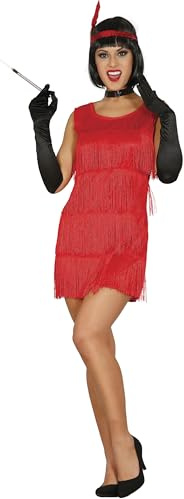 FIESTAS GUIRCA | Charleston Rojo Kostüm für Damen (42-44/L) - Kleid und Kopfband - 20er Jahre Kostüme für Kostümpartys, Karneval und Halloween - Ideal für Erwachsene - Rot