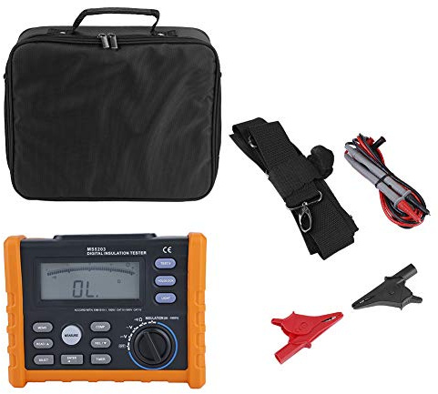 PEAKMETER MS5203 Digitaler Isolationswiderstandstester 50–1000V, Automatische Berechnung des Polarisationsindex Hintergrundbeleuchtung Messgerät mit Polarisationsindex Hintergrundbeleuchtung