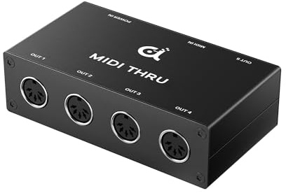 DigitalLife 1-Ein./5-Aus. 5-Pin DIN MIDI Thru/Splitter/Hub Box (Thru-5-B, Metall)