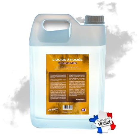 Sparklers Club Liquide Fumée Standard 5L Machine Fumée France | Bidon 5 Litres, Fabrication Française, Densité Standard, Sans Odeur, Eau Osmosée, Compatible Toutes Machines, Usage Pro