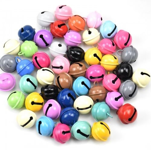 50 Stücke Bastelglocken 22 mm, Bunte Metallglöckchen, Schlittenglocken, für Weihnachtsdekoration Schmuckherstellung Katzenglocke Hunde Halskette Zubehör Dekoration