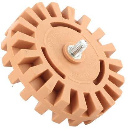 Gummi-Radiergummi-Rad, Aufkleber-Entferner-Rad, Klebstoff-Entferner-Werkzeug mit Bohradapter, 10,2 Cm Geschlitztes Seitliches Aufkleber-Radierrad für Auto, Auto, LKW, Wohnmobil
