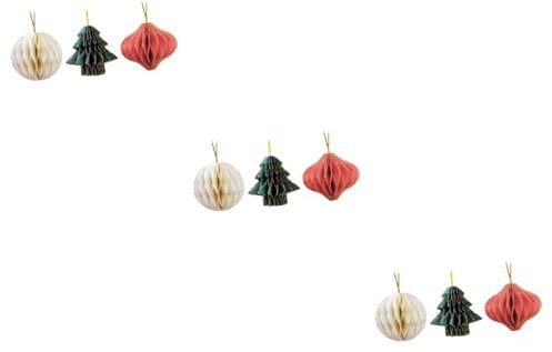 Alipis 9 STK Weihnachtsbaum-Anhänger Urlaub Glitzer weihnachtliches dekoratives Zeichen Weihnachtsfeier Weihnachts Party christbaumanhänger Weihnachtsdekorationen Anhänger aus Papier