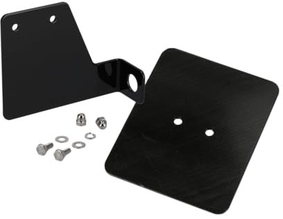 Kennzeichenhalter aus Edelstahl schwarz, mit Unterlage aus ABS & Befestigungsmaterial - für Simson SR1, SR2, KR50