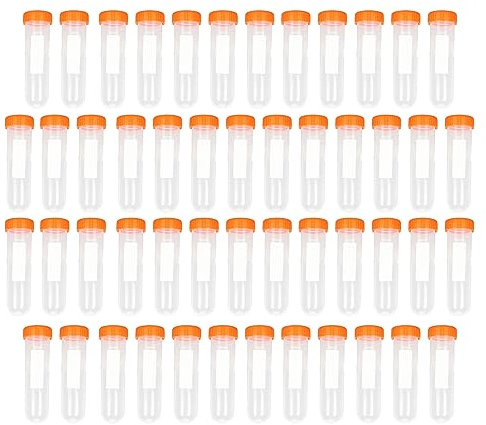 Tubes à centrifugeuse 50pcs, 50 ml de tubes clairs en plastique solides, tubes de laboratoire, tubes à essai en plastique, tubes à centrifugeuse en plastique pour expériences de