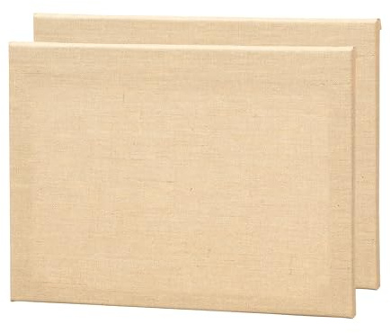 ARTIKUM 2X Jute LEINWAND auf Keilrahmen 60x80 cm | naturfarben, Leinwandtuch aus Jutefaser zum Bemalen, naturbelassen, malfertige bespannte rechteckige Keilrahmen mit Leinwand zum malen