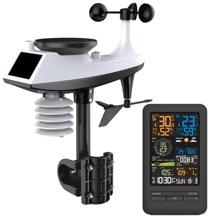 TIEOAXFT Stazione Meteo WiFi Smart Tuya Home Digitale velocità Vento Direzione Pioggia Luce Indice qualità Aria Temperatura umidità Monitor