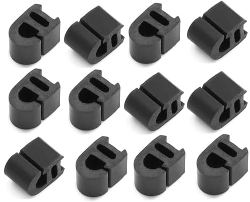 Reliapart Supporto universale per piano cottura a gas, piedini in gomma antiscivolo, antigraffio, per supporti per padelle, set di ricambio in gomma nera (confezione da 12)