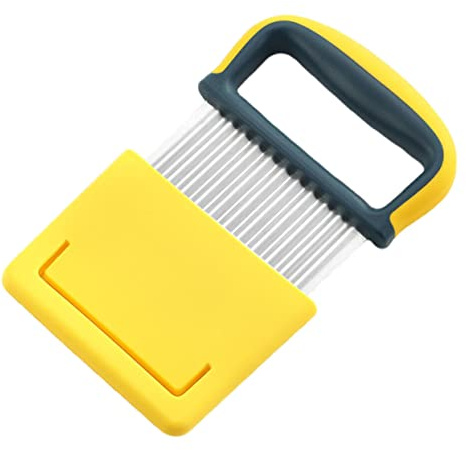 Healifty Cortador Ondulado Inoxidable para Patatas y Verduras con Mango Ergonómico Cuchilla para Cortar Cebollas y Zanahorias Herramienta para Rebanar Papas Fritas