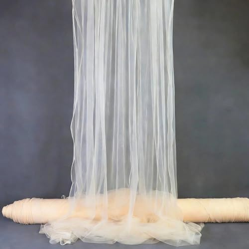 Tüll Stoff für Hochzeit Vorhang,Querbehang Hochzeitsbogen,160 x 500cm Hochzeitsdeko Gardinen Deko Schals,Tüllstoff zum Nähen Meterware,Kostümstoff,Dekostoff für Fotografie,Party,Zeremonie,Champagner