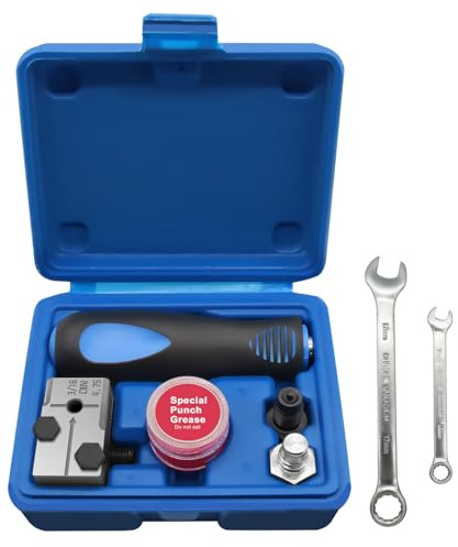 RUIZHI Bremsleitung Bördelgerät für DIN Bördelungen, 4,75 mm Bördelgerät Bremsleitung Set mit 10 & 17mm Ratschenschlüssel, Für Hydraulische Kfz-Bremssysteme