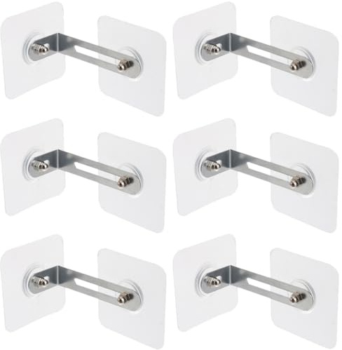 MOBUTOFU Anclajes Antivuelco Adhesivos para Muebles 6 Piezas, Kit de Seguridad para Bebés, Anclaje de Pared para Armarios y Estanterías, Pequeño Tamaño, sin Taladro, Protección Anticaídas