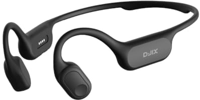 D-JIX Triton 600 - Auricolari Bluetooth 6.0 e MP3 32 GB | Impermeabile IP68 | Autonomia 15h | Ricarica Rapida | Microfono Integrato | Ideale Sport & Lavoro (Black)