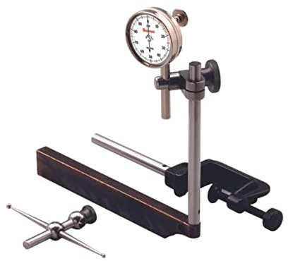 Starrett Universal Dial Test Indicator Set with Back Plunger for Full Use - White Face, 0-100 Reading, 0-0.2 Range, 0.001 Graduation, 1/4 Shank Diameter for Mounting - 196A1Z