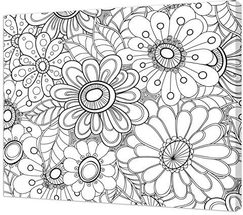 Pintcolor 7166.0 Rahmen mit bedruckter Leinwand zum Ausmalen, Fichtenholz/Baumwolle, Weiß/Schwarz, 50 x 40 x 3,5 cm, 100% Made in Italy