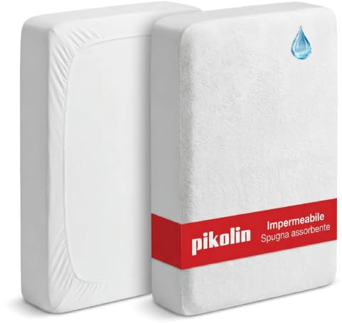 Pikolin Home - Protector de Colchón Impermeable Rizo y Transpirable Absorbente, Extra Suave, Certificado Oeko-Tex, para Cama de 80, hasta 32 cm de Altura - Cubrecolchón 80 x 190/200 cm