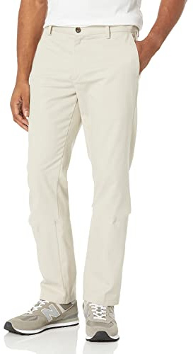Amazon Essentials Men's Slim-Fit Wrinkle-Resistant Flat-Front Chino Pant, Stone, 30W x 30L