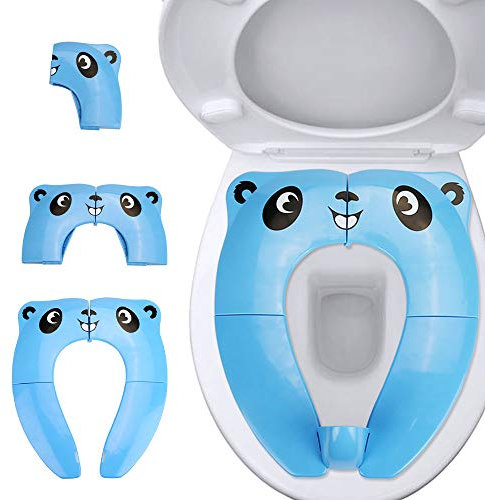 Toilettensitz Kinder - Faltbarer Kinder Toilettentrainer für Unterwegs, Tragbar Reise WC Sitz Kleinkind Töpfchentrainer mit Aufbewahrungstüte und WC Sitzbezüge