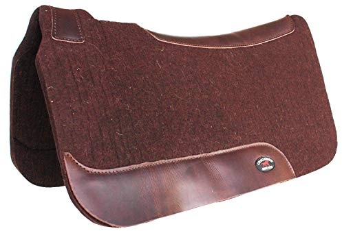 CHALLENGER Horse Saddle Pad Western Wool Felt Moisture Wicking Brown 39RT06BR