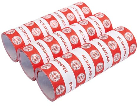 Amscan 9906518 - FC Bayern München Luftschlangen, 3 Stück, Größe 1,4 x 400 cm, aus Papier, perfekt für das Fest beim Fanclub oder die Fußball-Mottoparty, Partyzubehör
