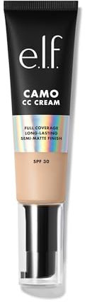 e.l.f. Camo CC Cream, Color-Correcting Full Coverage Foundation With SPF 30, Creates A Natural Finish, Vegan & Cruelty-Free, Fair 120 N, 1.05 Oz