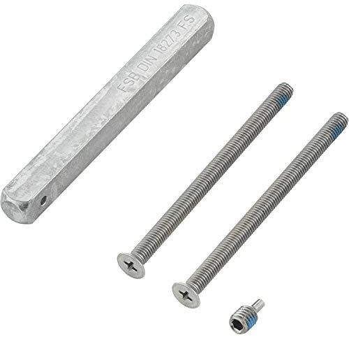 FSB 0 05 0562 00902 0000 FH Perno Quadrato 9 mm Sacchetto Accessori AGL per Ala Secondo la Norma EN179, Spessore Porta 49-58 mm, Acciaio zincato, 4 Pezzi, Silber