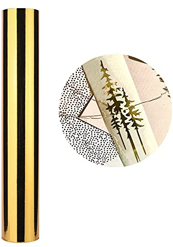 Heinaroman Rouleau Vinyle Adhésif - 30cm×304cm Chromée Or Repositionnable Film auto-Adhésif Pour Couper et Silhouette Cameo, Appliqué Dans Les Travaux Manuels et La Décoration de La Maison