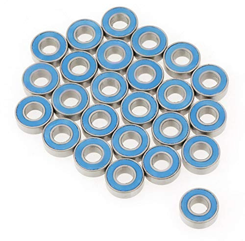 Telituny Kugellager 5x11x4mm, 25 Stück Metall Doppelt Abgedichtete Lager MR115-2RS Miniatur-Rillenkugellager, Gummi Mini Kugellager Set, für Elektromotor Pumpenindustrie Skateboards Luftschiff