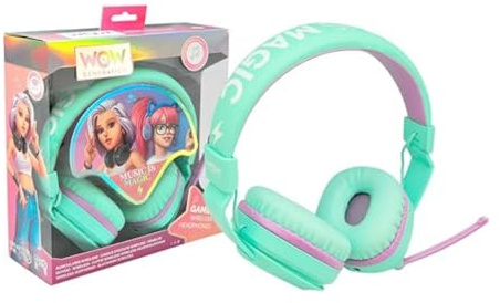 WOW GENERATION - Auriculares Inalámbricos Bluetooth 5.0, Micrófono Integrado, Función Altavoz, Batería de 6-8 Horas, Almohadillas Acolchadas, Ideal para Niños y Streaming
