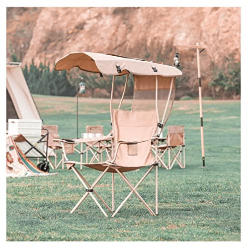 Campingstuhl Faltbar Outdoorstuhl Klappstuhl Lässiger Angelstuhl Im Freien Mit Abnehmbarer Sonnenblende, Tragbarer Strandstuhl, Campingsessel Mit Getränkehalter Faltstuhl Camping-Stühle ( Color : B )