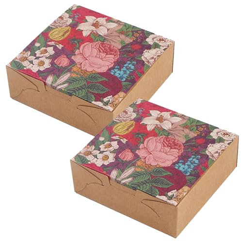 Allbusky 20 Stück Geschenkboxen aus Papier, Gebäck, Kekse, Kuchen, Papierboxen zum Mitnehmen, hausgemachte Backwaren, Muffins, Schokolade, Brownies, Geschenkboxen