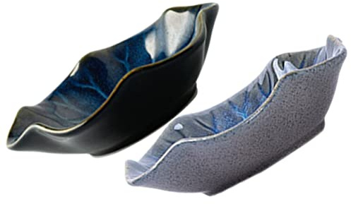LIFKOME 2 Piezas Plato de Salsa Mini Platos de Postre Tazas de cerámica para condimentos Aperitivos contenedor de Salsa de Regalo Resto de la Bolsa de té Salsa de Chile Plato de condimento