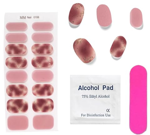 Pegatinas de Gel para Uñas | 16 Pcs Lámina Semicurada | Adhesivos y Envolturas de Esmalte (Requiere Lámpara UV/LED)