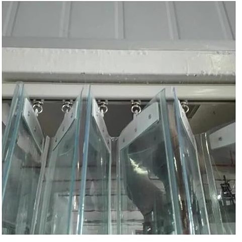 IBOWZ PVC-Lamellen-Streifenvorhang, faltbar, Push-Pull, durchsichtig, thermisch isoliert für Fabrik, Garage