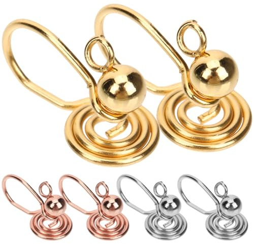 Holibanna Pressure Ear Clip Earrings Spiral Clip on Non Pierced Adjustable Ear Studs for Women 6 Pairs Comfortable Lightweight Cuffs for Daily Wear and Special Occasions