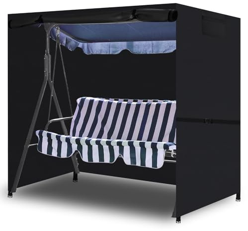 WLDGQGE Hollywoodschaukel Abdeckung 4 Sitzer, 600D Oxford-Stoff Gartenschaukel Abdeckplane,Wasserdicht und UV-beständig, Gilt für GartenSchaukel, (250 * 150 * 170cm)