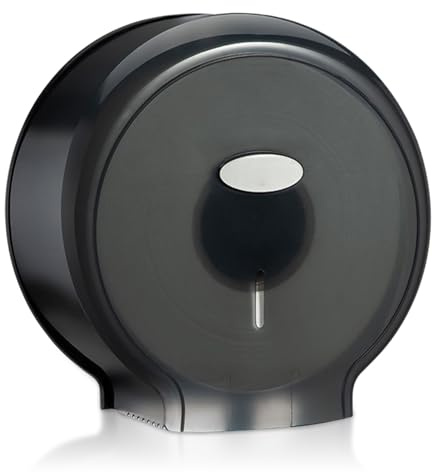 Jumbo Toilettenpapierspender, Kommerzieller Papierhandtuchspender, Wandmontage-Rollen-Toilettenpapierhalter, Einzelrollen-Toilettenpapierspender, Wasserdichter Papierspender(Schwarz durchscheinend)