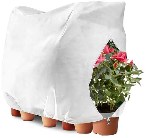 HIULLEN 2 Stück Pflanzenschutz Winter, 180 x120cm Winterschutz für Pflanzen, Frostschutz Pflanzenabdeckungen für Kübelpflanzen mit ReißVerschluss & Zugband, Pflanzenschutzhaube Frostschutz für Palmen