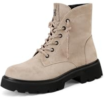 QUEEN HELENA Anfibi Stivaletti Bassi Lacci con Strass Scarponcini Donna X31-54 (Khaki Camoscio, Sistema Taglie Calzature EU, Adulto, Donna, Numero, Media, 39)