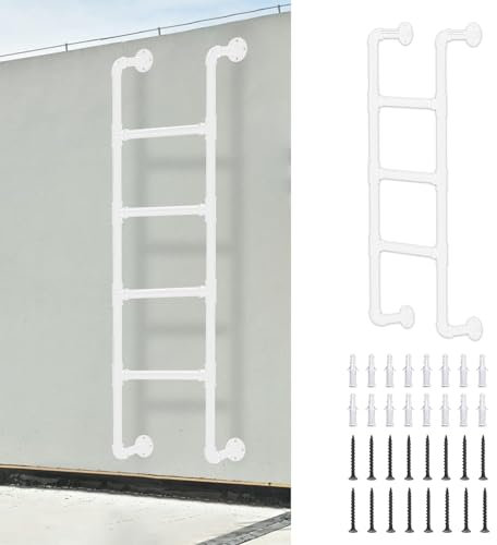 KUOYTT Heavy Duty Emergency Egress Ladder for Window Well Metal Steps Ladder，Wall Mounted Attic Loft Ladder Heavy Duty Emergency Fire Climbing Ladder with Mounting Fittings(260cm/102in)