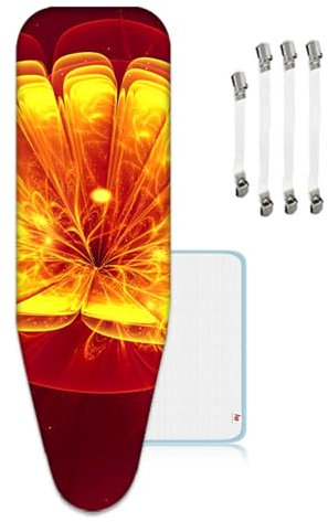 ZJBKX Copriasse da stiro extra large universale, clip e panni antiscottatura, facile da montare, con corda termoretraibile, 150 x 60 cm