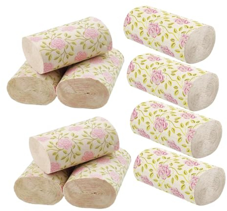 Rotolo di Carta Igienica Stampata 10 Pezzi in Pasta di Bambù | Motivi Rosa Eleganti, Uso in Ufficio e Aula, Texture Morbida, Confezione da 10 Pezzi