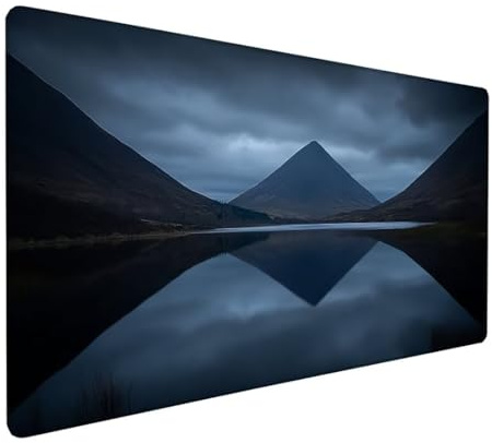 Black Gaming Mouse Pad 600 x 400 x 3 mm, Extended Large Mouse Mat Abstract Desk Mat With Stitched Edges, Waterproof Mousepad, Non-Slip Rubber Base Desk Pad for Home Office Accessories Gifts Z-404