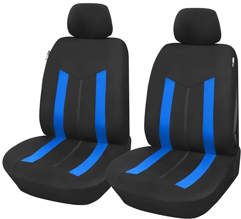 Upgrade4cars Autositzbezüge Set Vordersitze Blau Sommer & Winter Universal | Auto-Schonbezüge für Fahrersitz & Beifahrer | passend für die meisten Fahrzeuge | erprobte Qualität