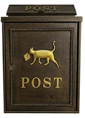 SHCHNA Briefkasten Vorschlagsbox Abschließbarer Briefkasten Zur Außenwandmontage Mit Stabilem Schlüsselschloss. Sicherheitsbriefkasten for Den Außenbereich Briefkasten Letter Box(Brown)