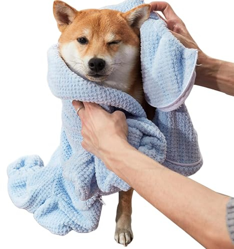 Hundbadrock absorberande hundhanddukar – snabbtorkande mikrofiber husdjursbadrock med justerbar passform | mjuk, lätt och bekväm hundtorkrock för badtid, simning, regnskydd och utomhus