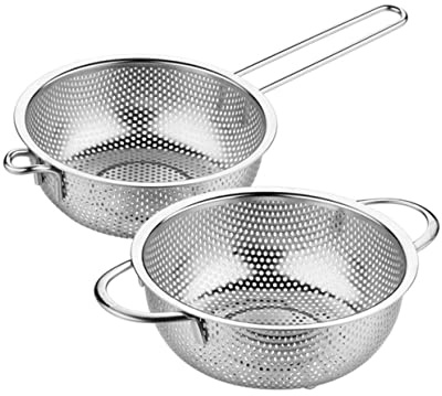 LIFKOME Frying Splatter Guards Colander Strainer Fruit Cleaner Spinner Handles Material